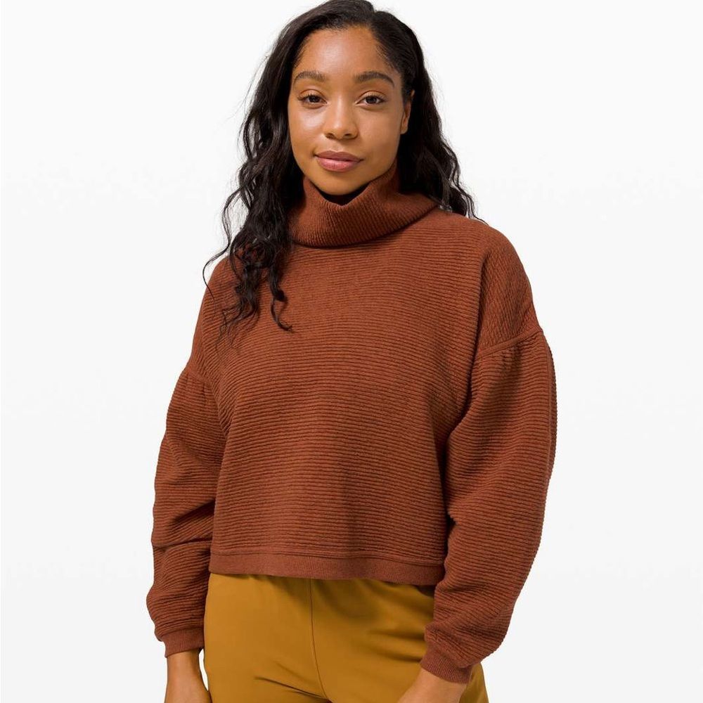 Lululemon Peaceful Moments Mock Turtleneck Pullover Sweater - Copper | Size L/XL